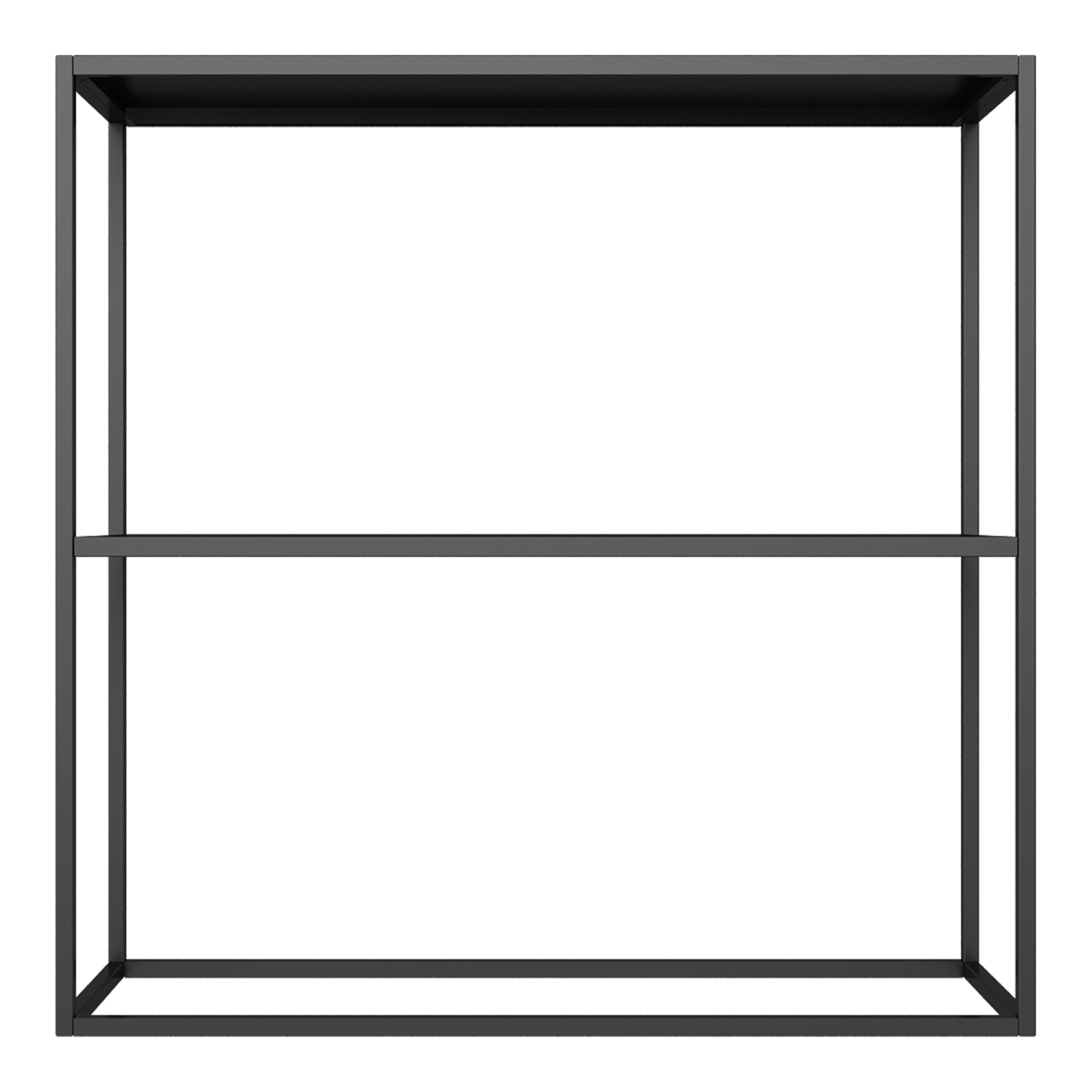 Tavolo a Consolle 'Strömstad' con 2 Piani di Appoggio Consolle Stretto in Acciaio - Nero opaco [en.casa]