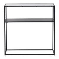 Consolle Kuhmo metallo vetro temperato 80 x 80 x 30 cm trasparente nero 03_0008581