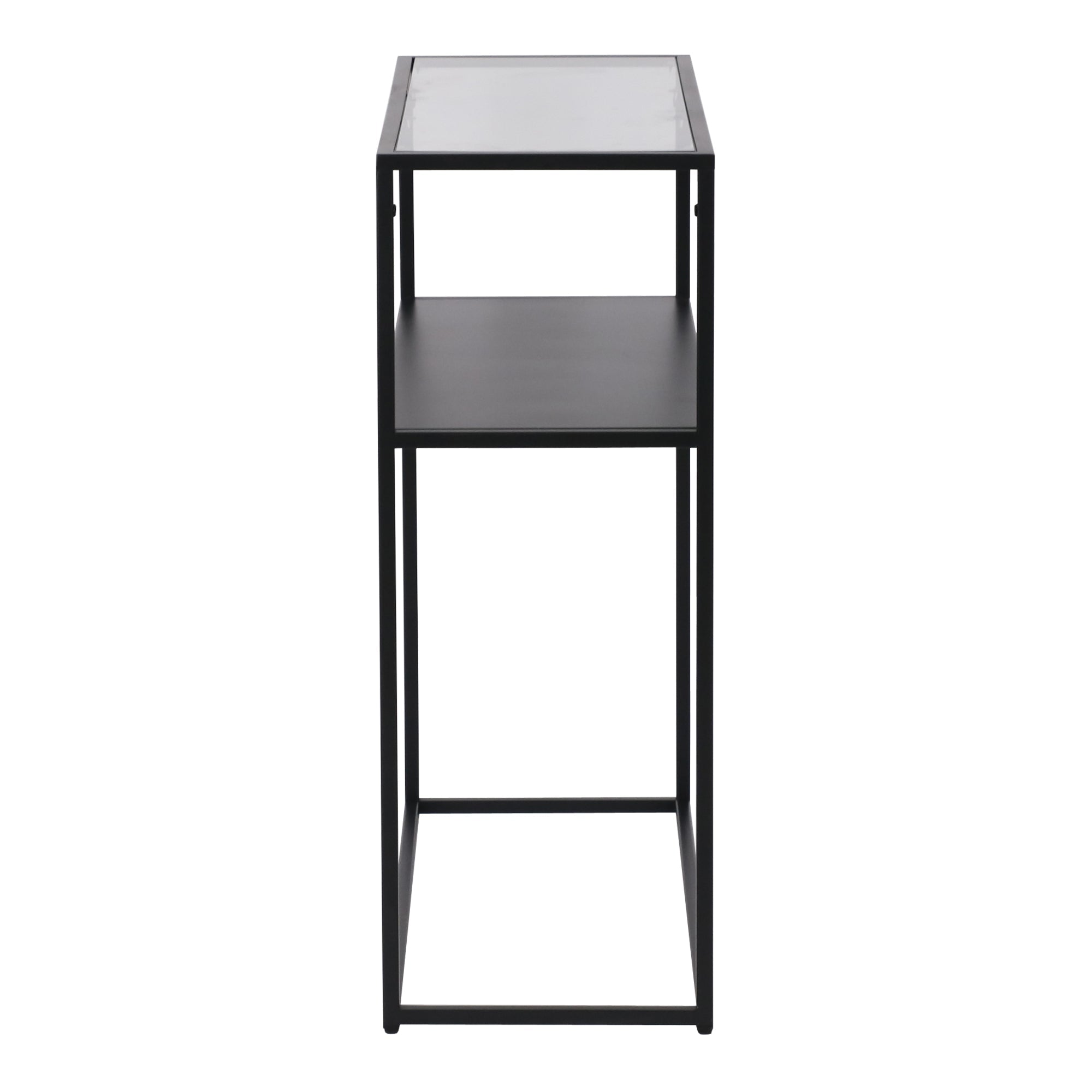 Consolle Kuhmo metallo vetro temperato 80 x 80 x 30 cm trasparente nero 03_0008581