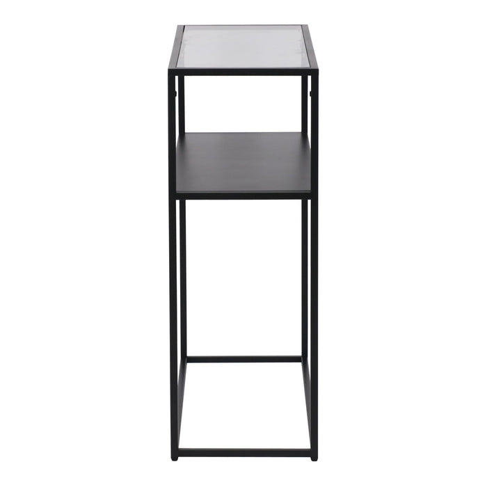 Consolle Kuhmo metallo vetro temperato 80 x 80 x 30 cm trasparente nero 03_0008581