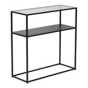 Consolle Kuhmo metallo vetro temperato 80 x 80 x 30 cm trasparente nero 03_0008581
