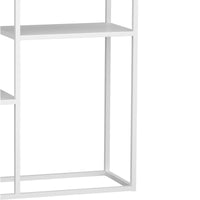 Tavolo a Consolle Strömstad Scaffale da Terra Espositore 80x80x26 cm Acciaio Bianco opaco [en.casa]