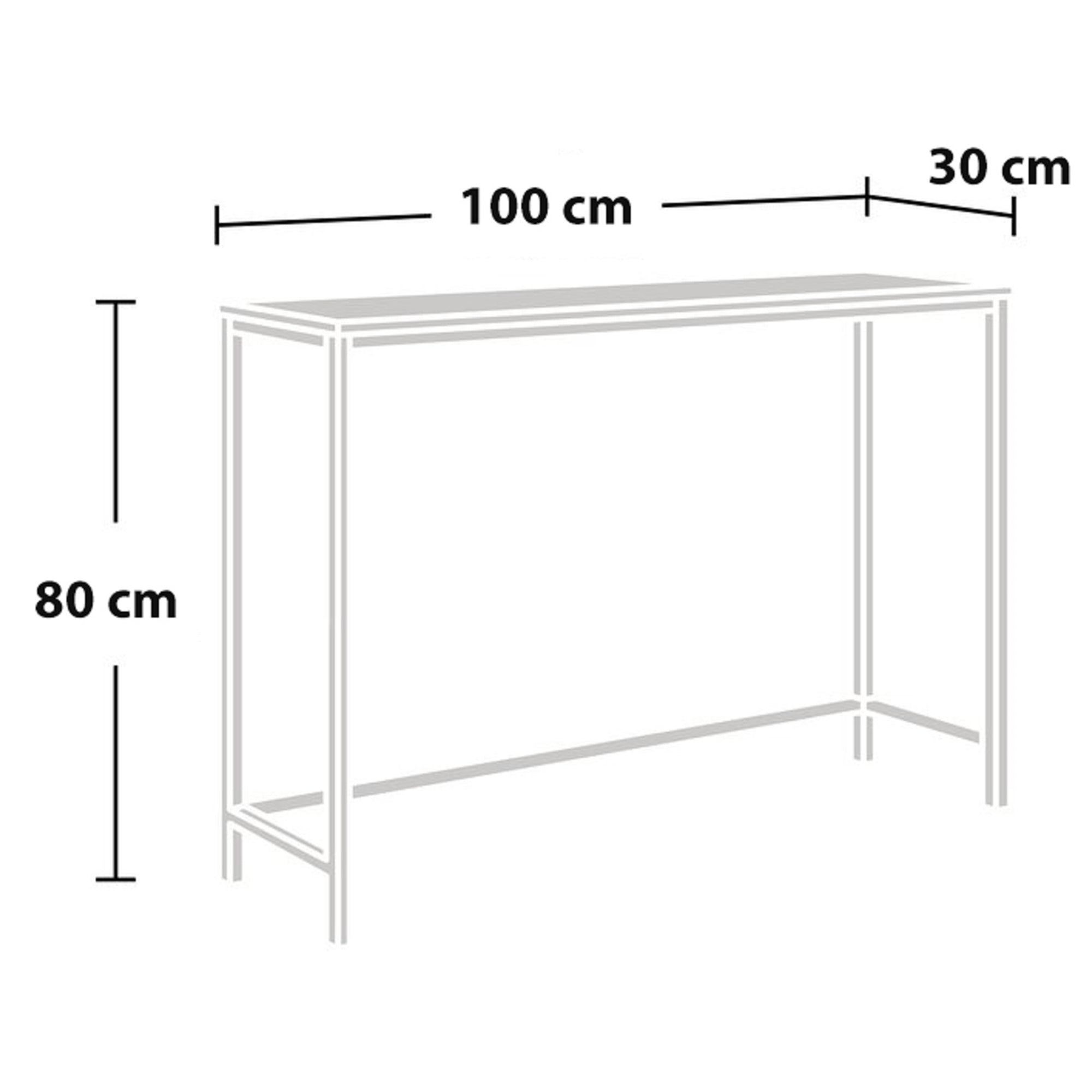 Tavolo a Consolle Kronoby da Ingresso 100 x 30 x 80 cm - Nero / Effetto Rovere [en.casa]