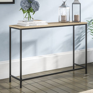 Tavolo a Consolle Kronoby da Ingresso 100 x 30 x 80 cm - Nero / Effetto Rovere [en.casa]