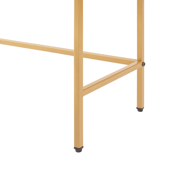 Tavolo a Consolle Kronoby da Ingresso 100 x 30 x 80 cm - Vetro Trasparente / Color Oro [en.casa]