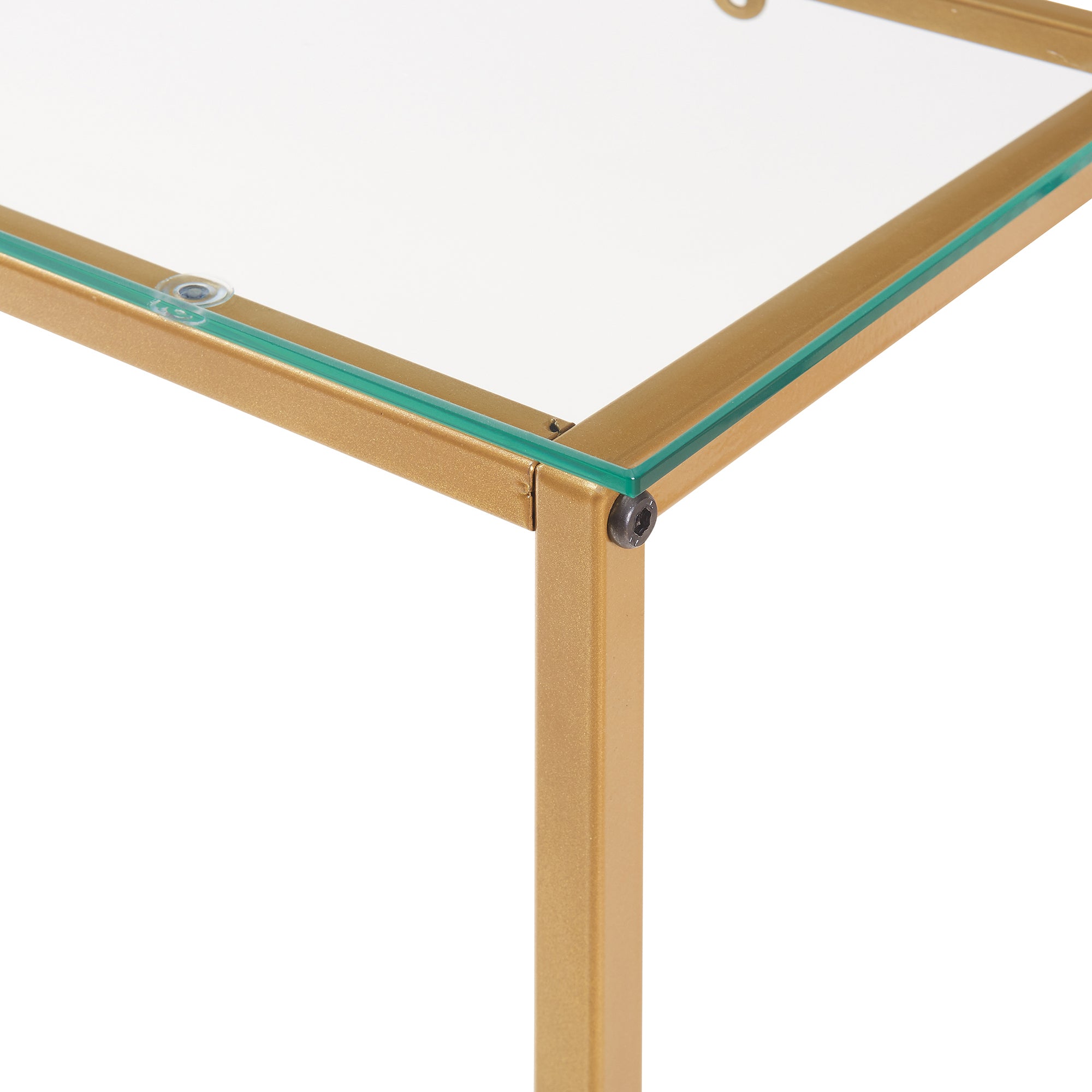 Tavolo a Consolle Kronoby da Ingresso 100 x 30 x 80 cm - Vetro Trasparente / Color Oro [en.casa]