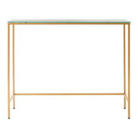 Tavolo a Consolle Kronoby da Ingresso 100 x 30 x 80 cm - Vetro Trasparente / Color Oro [en.casa]