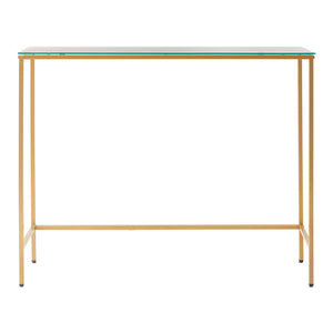 Tavolo a Consolle Kronoby da Ingresso 100 x 30 x 80 cm - Vetro Trasparente / Color Oro [en.casa]