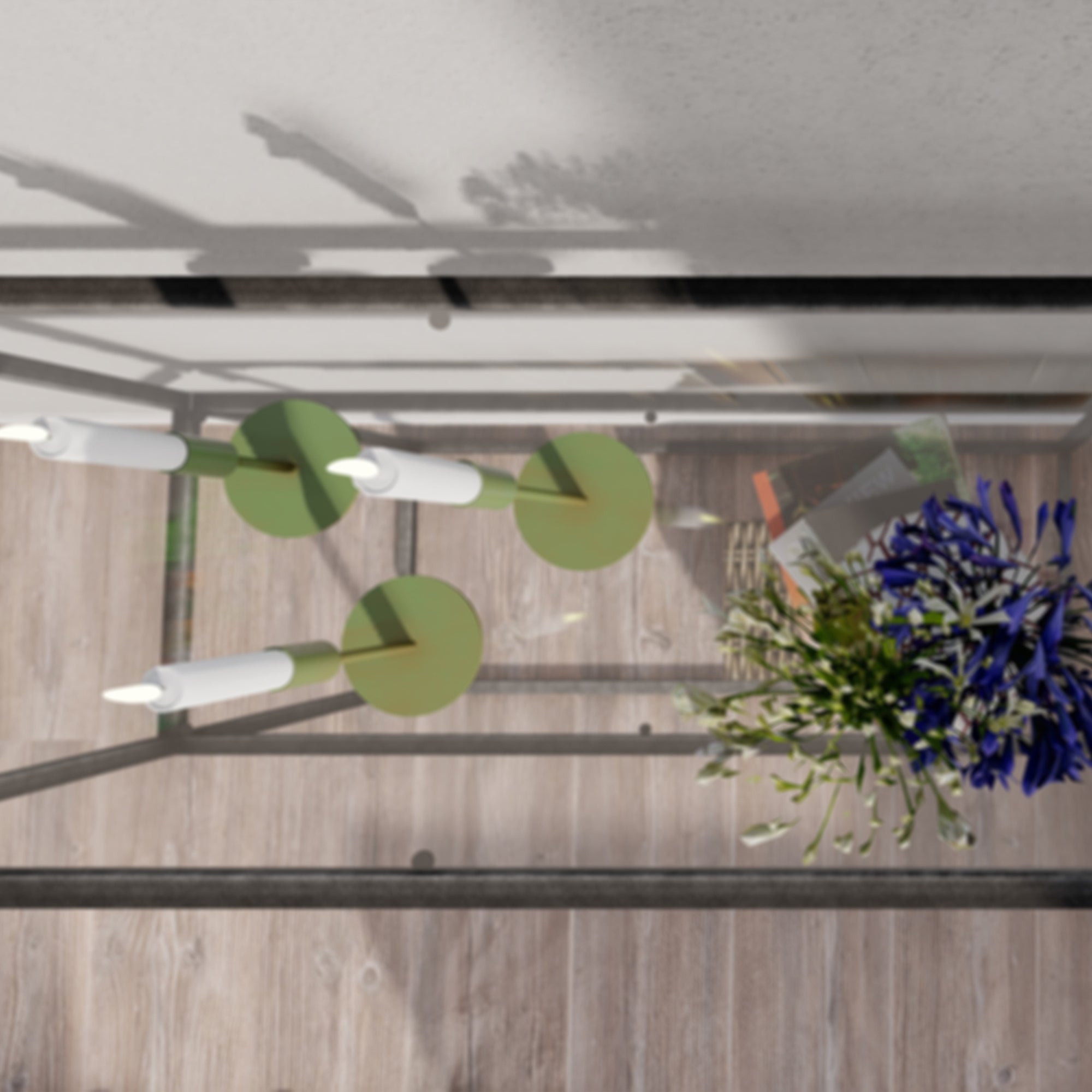 Tavolo a Consolle Konnevesi in Metallo Nero con 2 Piani in Vetro Temperato 85 x 80 x 30 cm [en.casa]