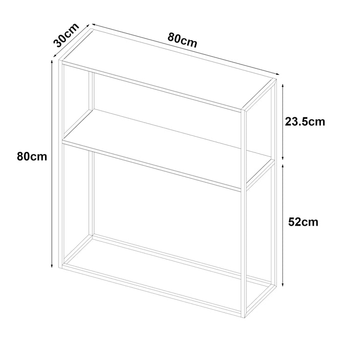 Tavolo a Consolle Kuhmo in Metallo 80 x 80 x 30 cm 2 Piani di Appoggio Nero [en.casa]
