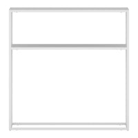 Tavolo a Consolle Kuhmo in Metallo 80 x 80 x 30 cm 2 Piani di Appoggio Bianco [en.casa]