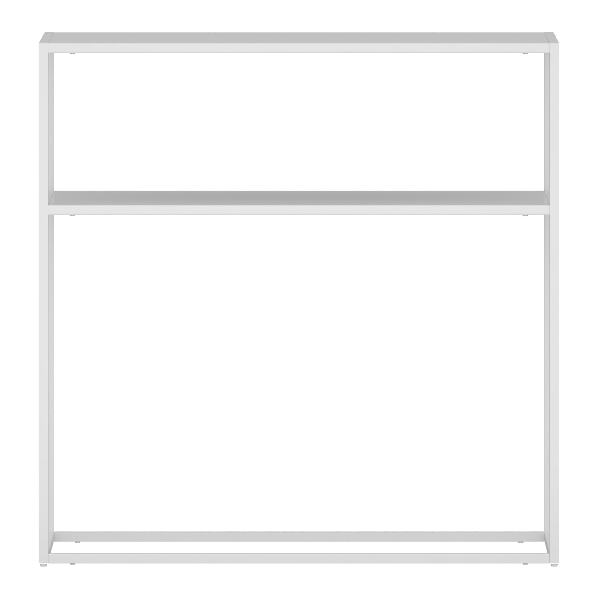 Tavolo a Consolle Kuhmo in Metallo 80 x 80 x 30 cm 2 Piani di Appoggio Bianco [en.casa]