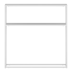 Tavolo a Consolle Kuhmo in Metallo 80 x 80 x 30 cm 2 Piani di Appoggio Bianco [en.casa]