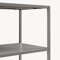 Tavolo a Consolle Kuhmo in Metallo 80 x 80 x 30 cm 2 Piani di Appoggio Grigio Chiaro [en.casa]