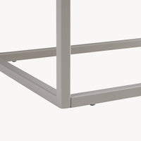 Tavolo a Consolle Kuhmo in Metallo 80 x 80 x 30 cm 2 Piani di Appoggio Grigio Chiaro [en.casa]