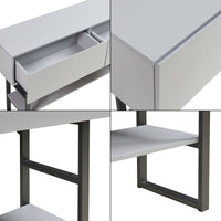 Tavolo Consolle Varberg con Cassetti e Ripiano 75 x 120 x 30 cm - Grigio Chiaro [en.casa]