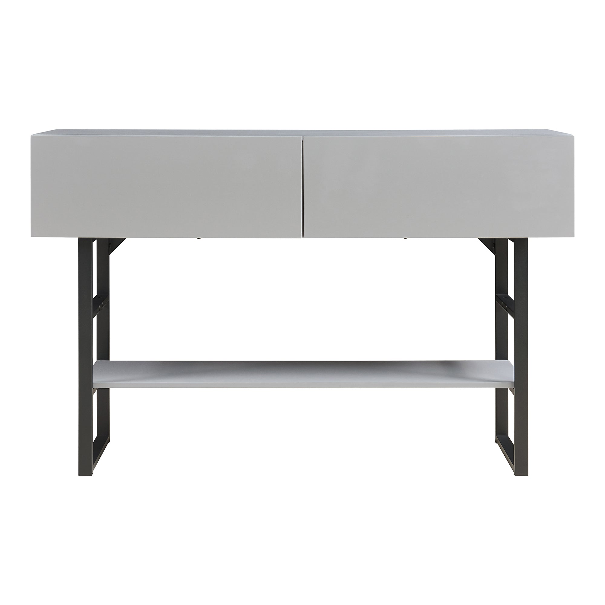 Tavolo Consolle Varberg con Cassetti e Ripiano 75 x 120 x 30 cm - Grigio Chiaro [en.casa]