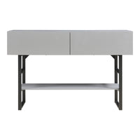 Tavolo Consolle Varberg con Cassetti e Ripiano 75 x 120 x 30 cm - Grigio Chiaro [en.casa]