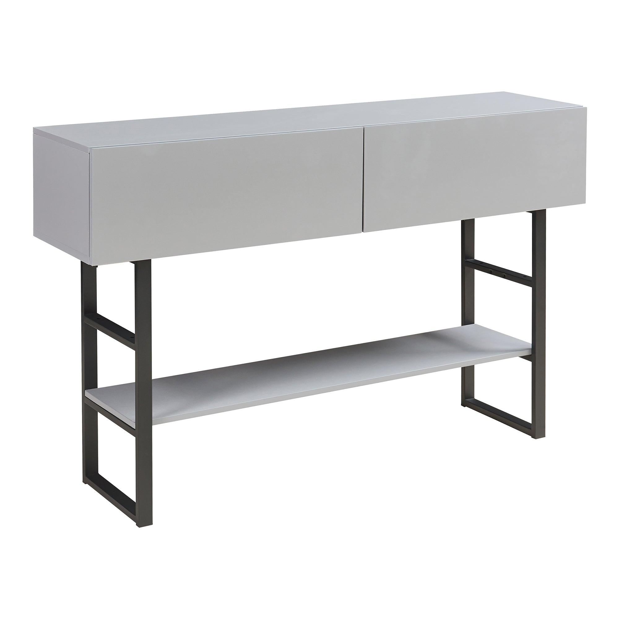 Tavolo Consolle Varberg con Cassetti e Ripiano 75 x 120 x 30 cm - Grigio Chiaro [en.casa]