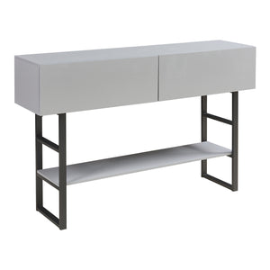 Tavolo Consolle Varberg con Cassetti e Ripiano 75 x 120 x 30 cm - Grigio Chiaro [en.casa]