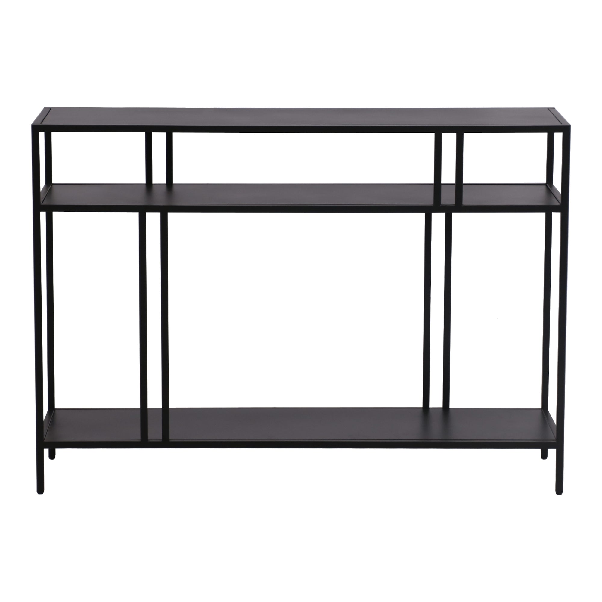 Tavolo a Consolle Kumlinge in Metallo con 3 Piani 78 x 110 x 30 cm Nero [en.casa]