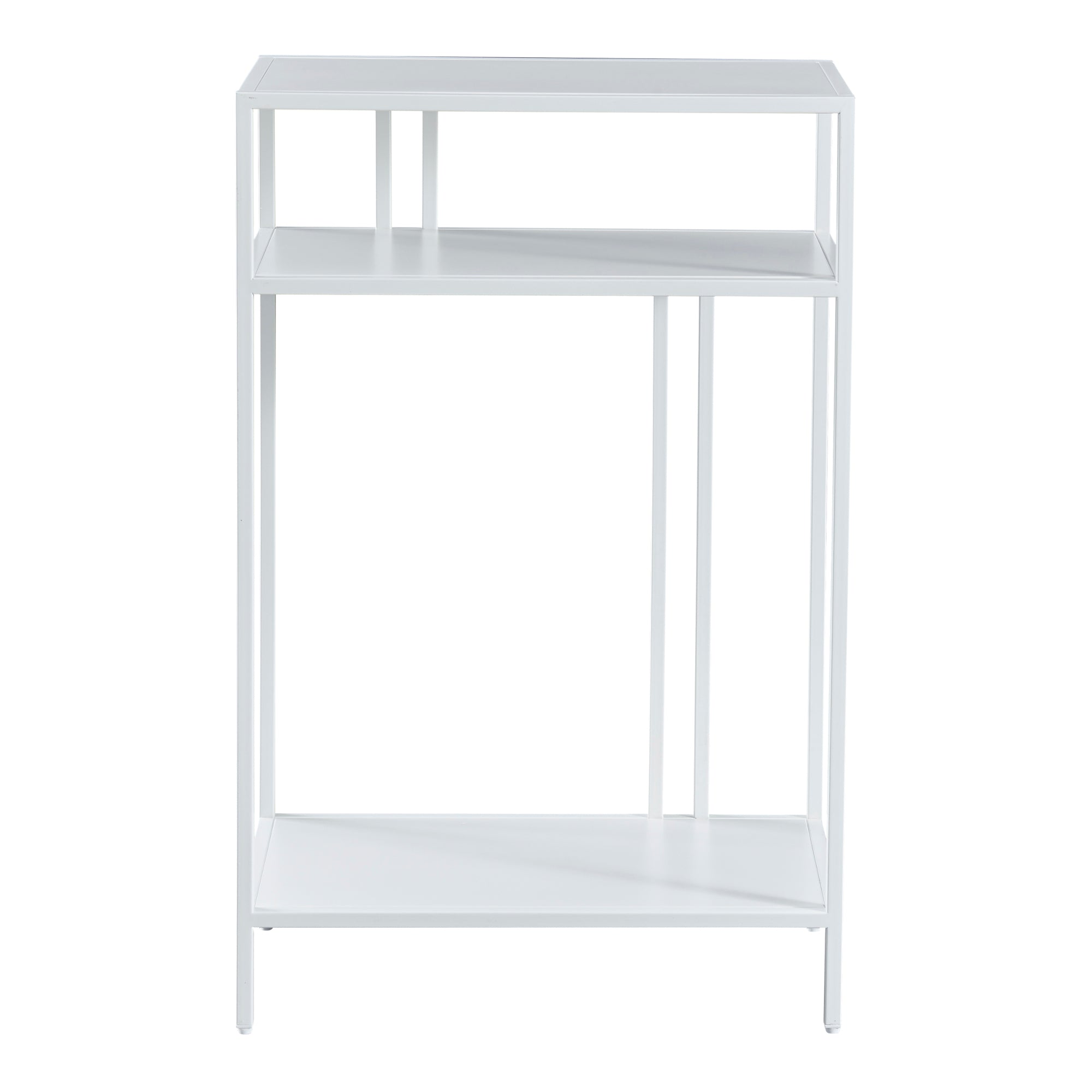 Tavolo a Consolle Kumlinge in Metallo con 3 Piani 85 x 55 x 30 cm Bianco [en.casa]
