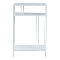 Tavolo a Consolle Kumlinge in Metallo con 3 Piani 85 x 55 x 30 cm Bianco [en.casa]