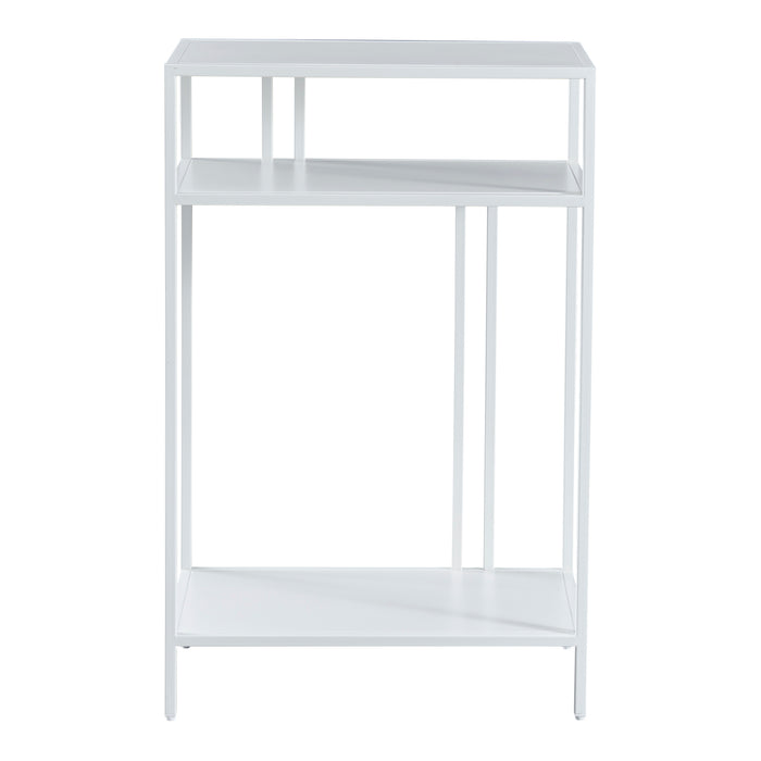 Tavolo a Consolle Kumlinge in Metallo con 3 Piani 85 x 55 x 30 cm Bianco [en.casa]