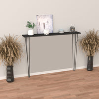 Consolle da Muro Kokemäki con Gambe a Forcina Nero 82 x 120 x 18 cm [en.casa]