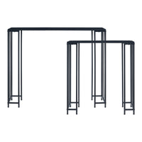 Set di 2 Tavoli a Consolle Ørsta in Misure Diverse - Nero [en.casa]