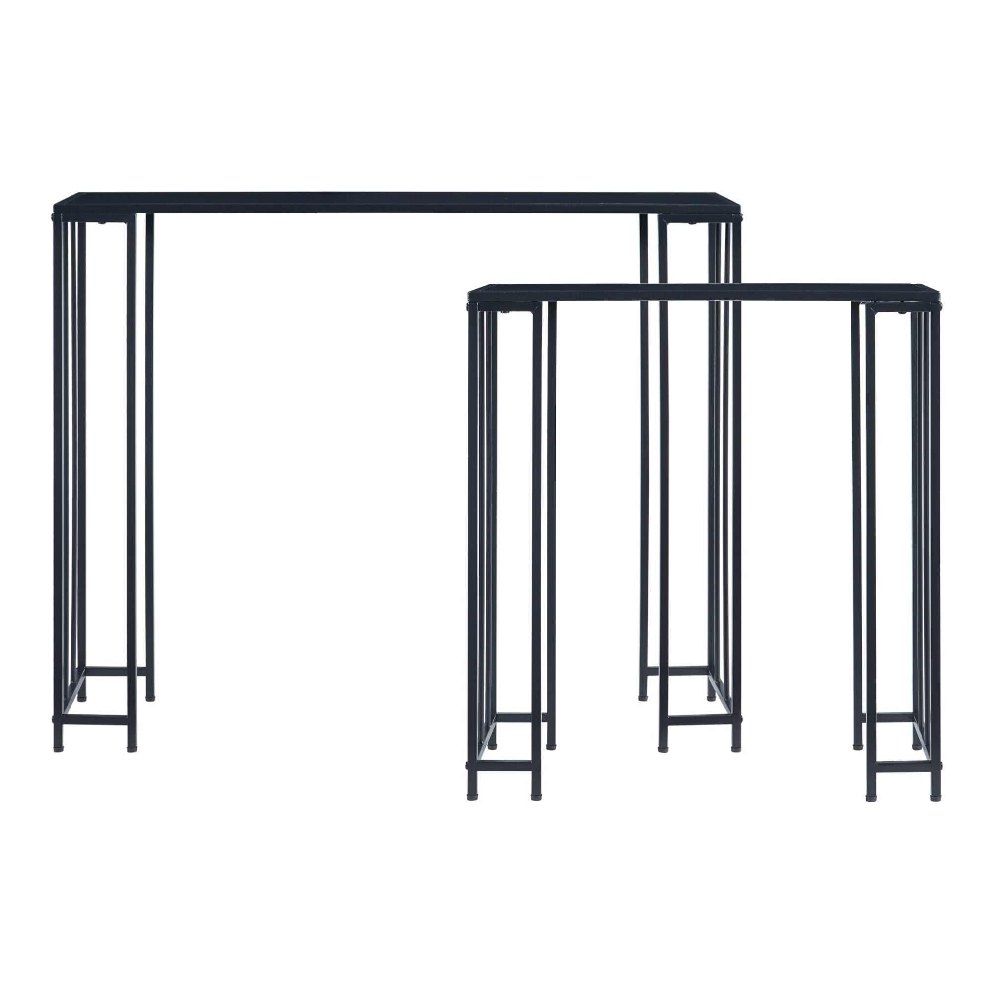 Set di 2 Tavoli a Consolle Ørsta in Misure Diverse - Nero [en.casa]