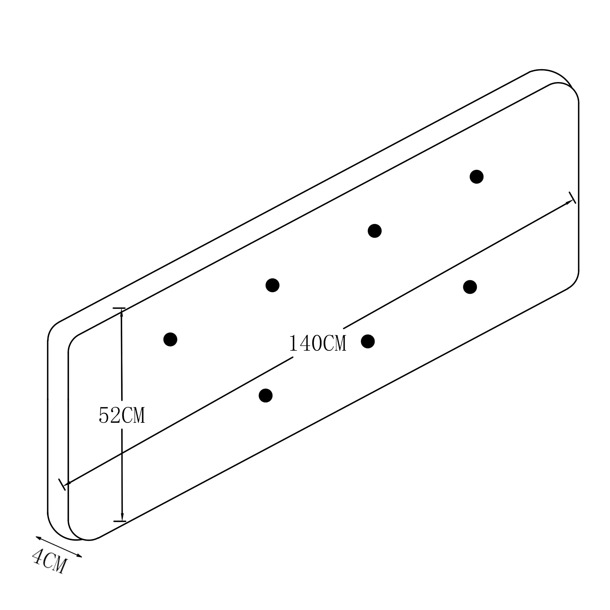 Testiera Letto Tokke Testata Imbottita da Parete 140x52 cm Beige [en.casa]