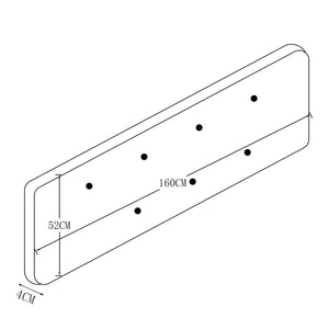 Testiera Letto Tokke Testata Imbottita da Parete 160x52 cm Grigio [en.casa]