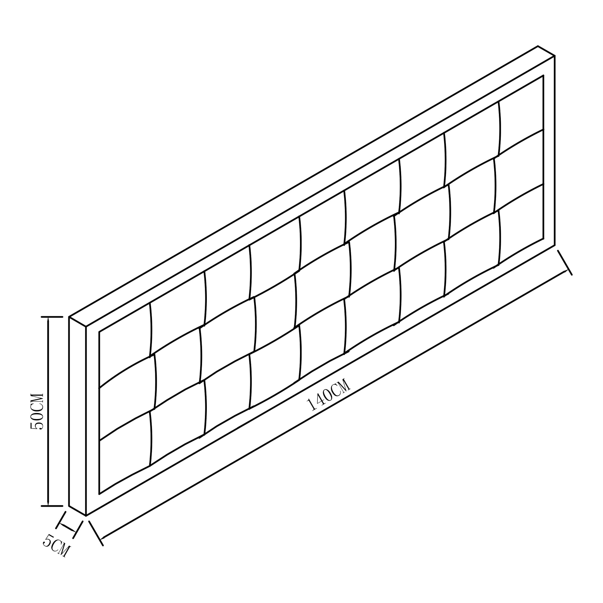 Testiera Imbottita Tervo da Parete per Letto Francese 140 x 50 cm - Grigio [en.casa]