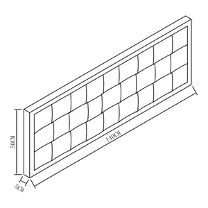 Testiera Imbottita Tervo da Parete per Letto Francese 140 x 50 cm - Grigio [en.casa]
