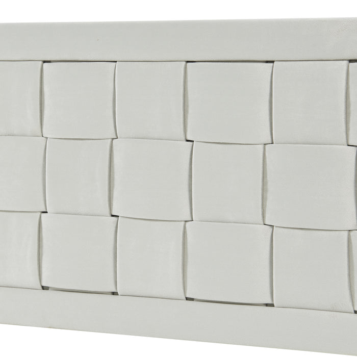 Testiera Imbottita Tervo da Parete per Letto Francese 140 x 50 cm - Grigio [en.casa]