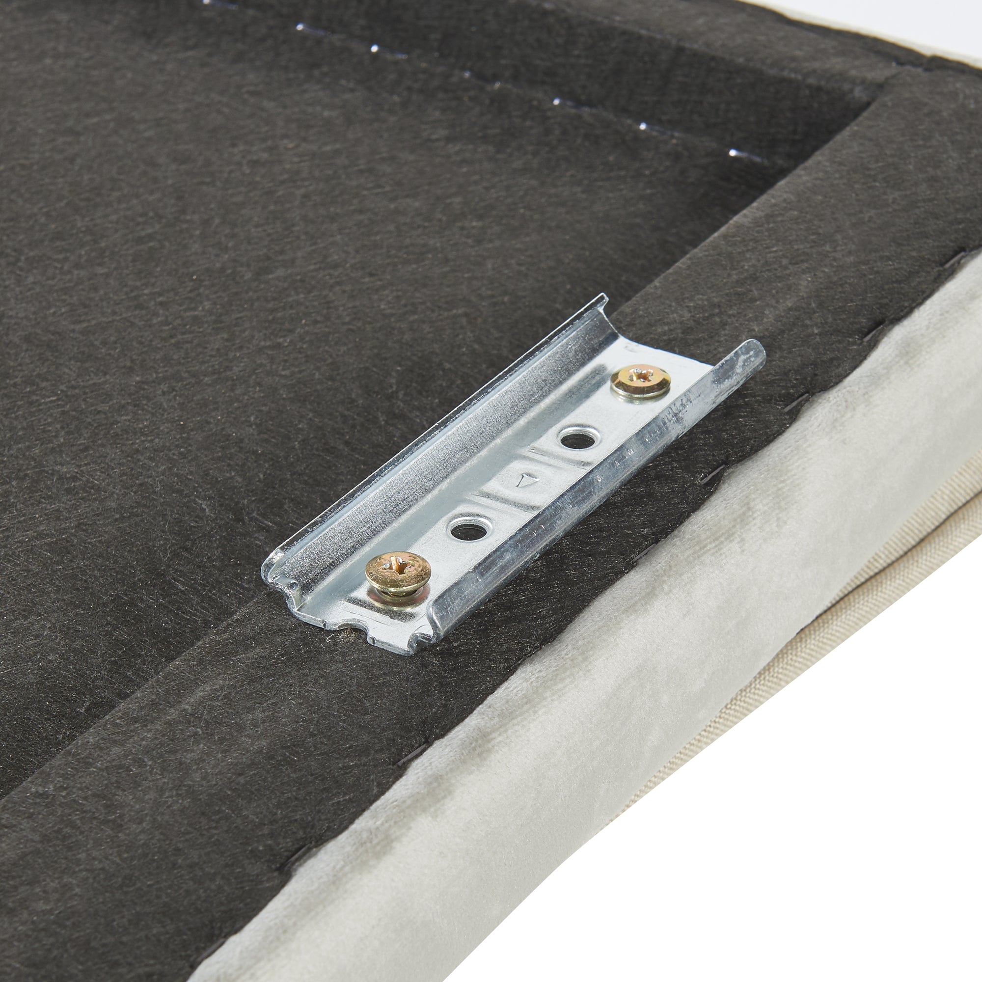 Testiera Imbottita Tervo da Parete per Letto Francese 140 x 50 cm - Grigio [en.casa]