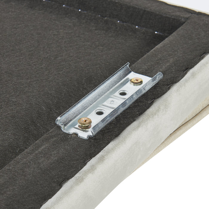 Testiera Imbottita Tervo da Parete per Letto Francese 140 x 50 cm - Grigio [en.casa]