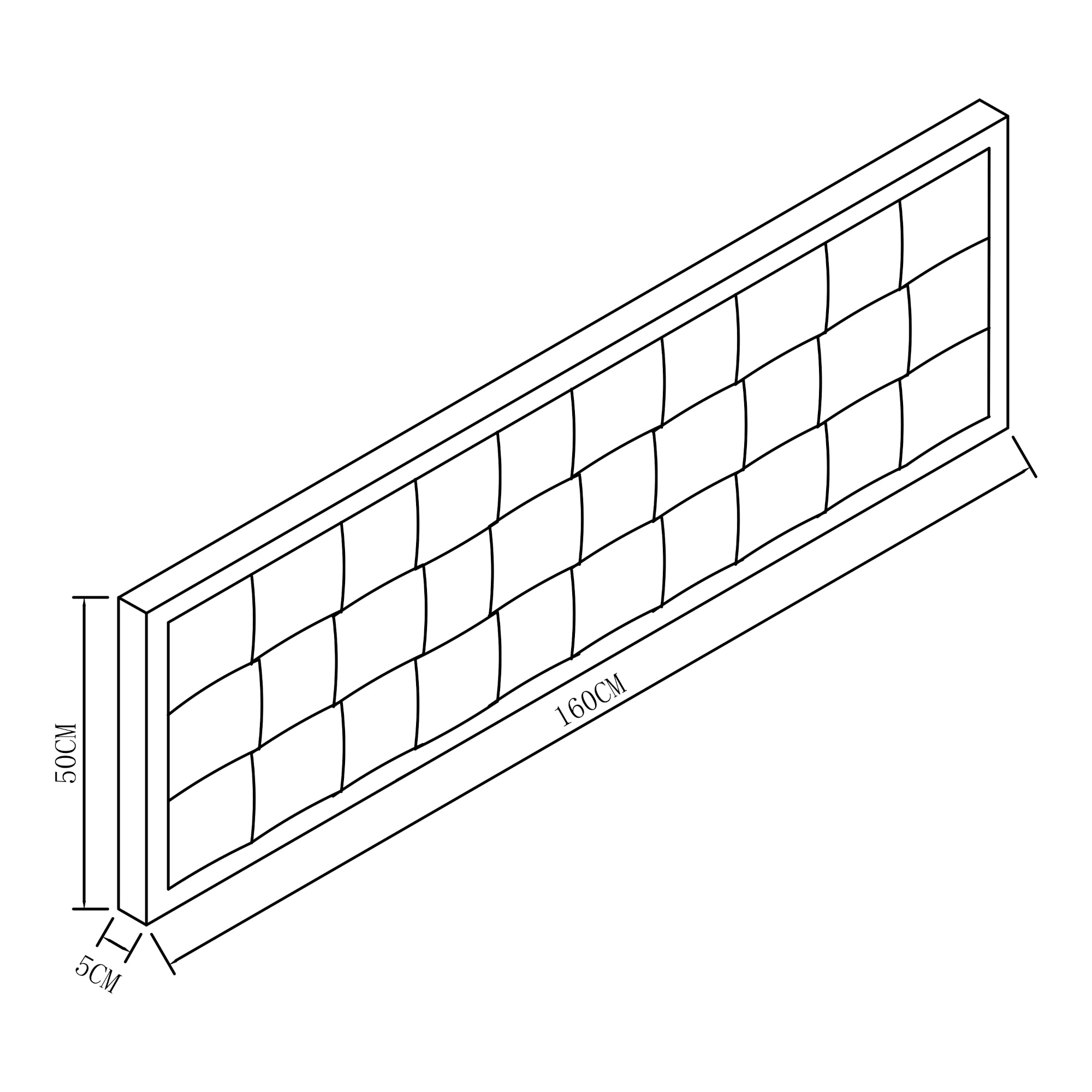 Testiera Imbottita Tervo da Parete per Letto Matrimoniale 160 x 50 cm - Grigio [en.casa]