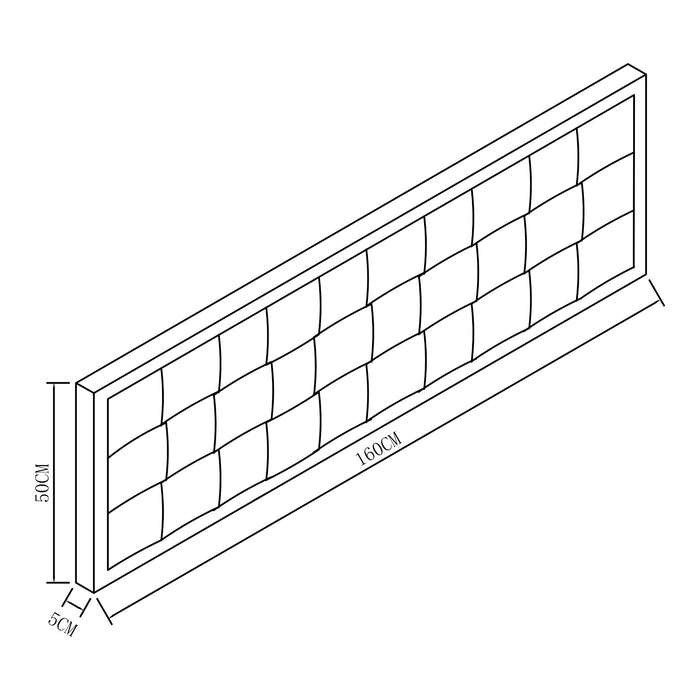 Testiera Imbottita Tervo da Parete per Letto Matrimoniale 160 x 50 cm - Grigio [en.casa]