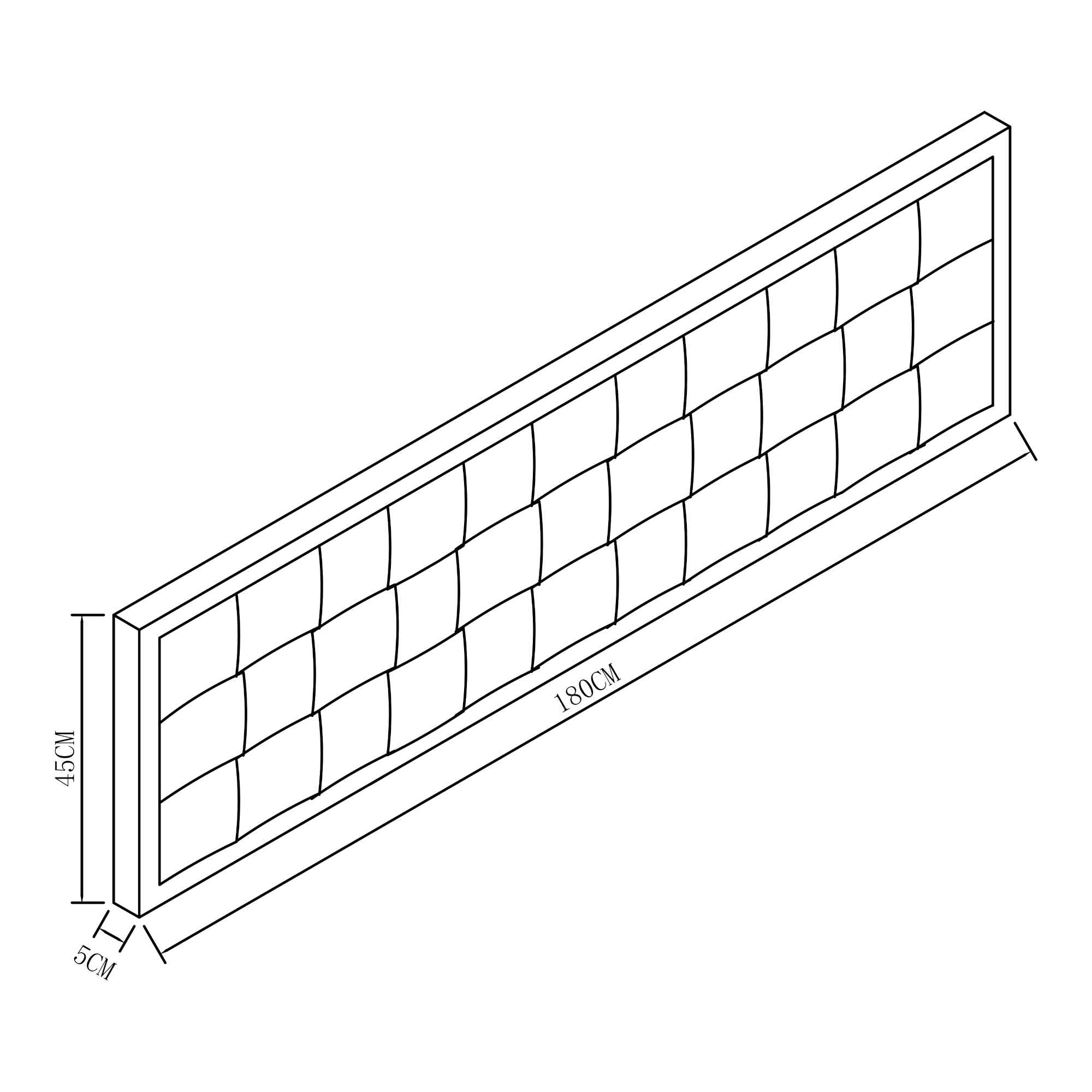 Testiera Imbottita Tervo da Parete per Letto Matrimoniale 180 x 45 cm - Grigio [en.casa]
