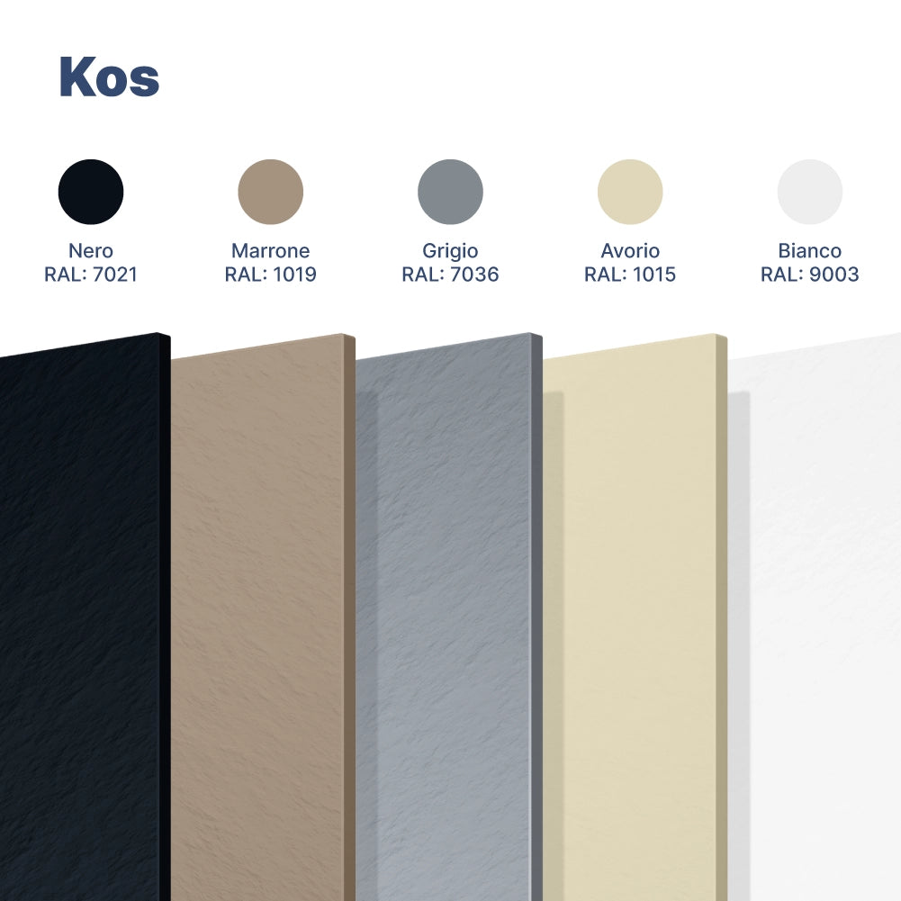 Piatto doccia semicircolare 80x80cm in marmoresina grigio effetto pietra | Kos