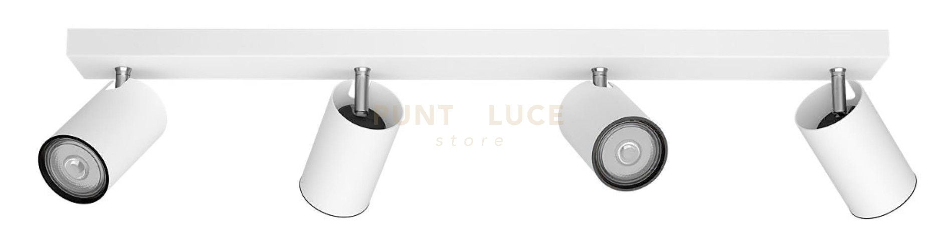 Kosipo faretto 4 luci bianco in metallo attacco GU10 IP20