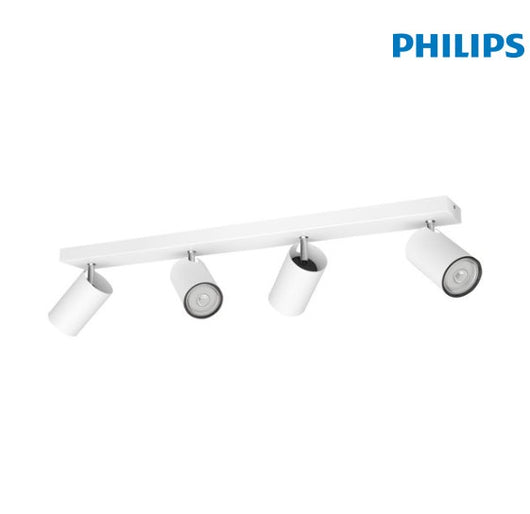 Kosipo faretto 4 luci bianco in metallo attacco GU10 IP20