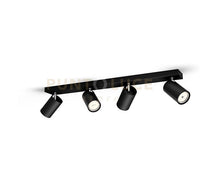 Kosipo faretto 4 luci nero in metallo attacco GU10 IP20