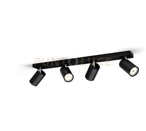 Kosipo faretto 4 luci nero in metallo attacco GU10 IP20
