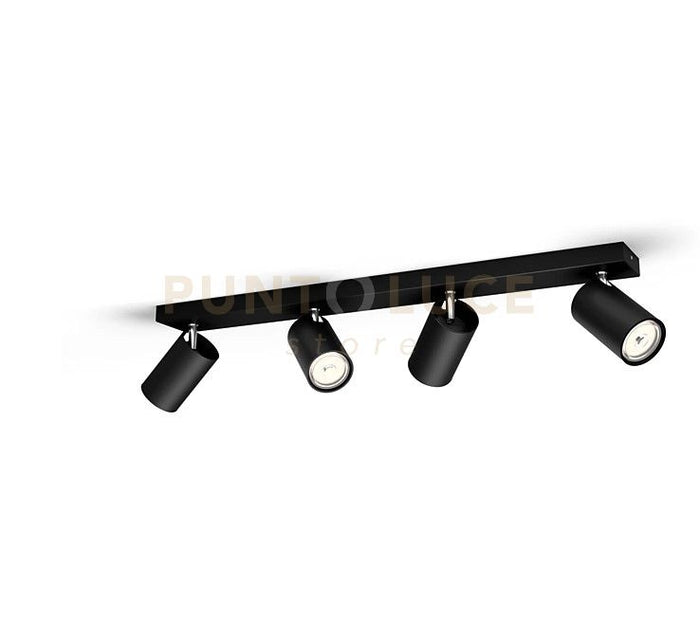 Kosipo faretto 4 luci nero in metallo attacco GU10 IP20