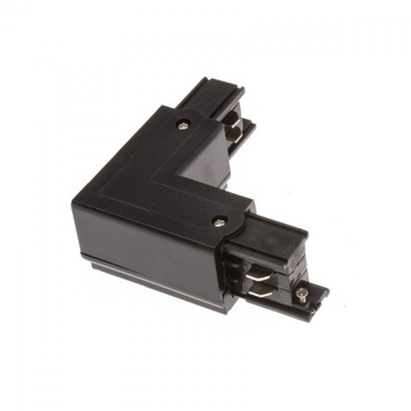 Kosoom Connettore Alimentazione Curva 90 Gradi ad L Destro per Binario Elettrificato Trifase Nero AL01DN TRA001