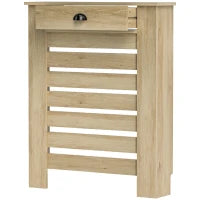 Copertura per radiatore copri radiatore griglia a doghe orizzontali con 2 cassetti in legno 78l x 19P x 95,5H cm rovere