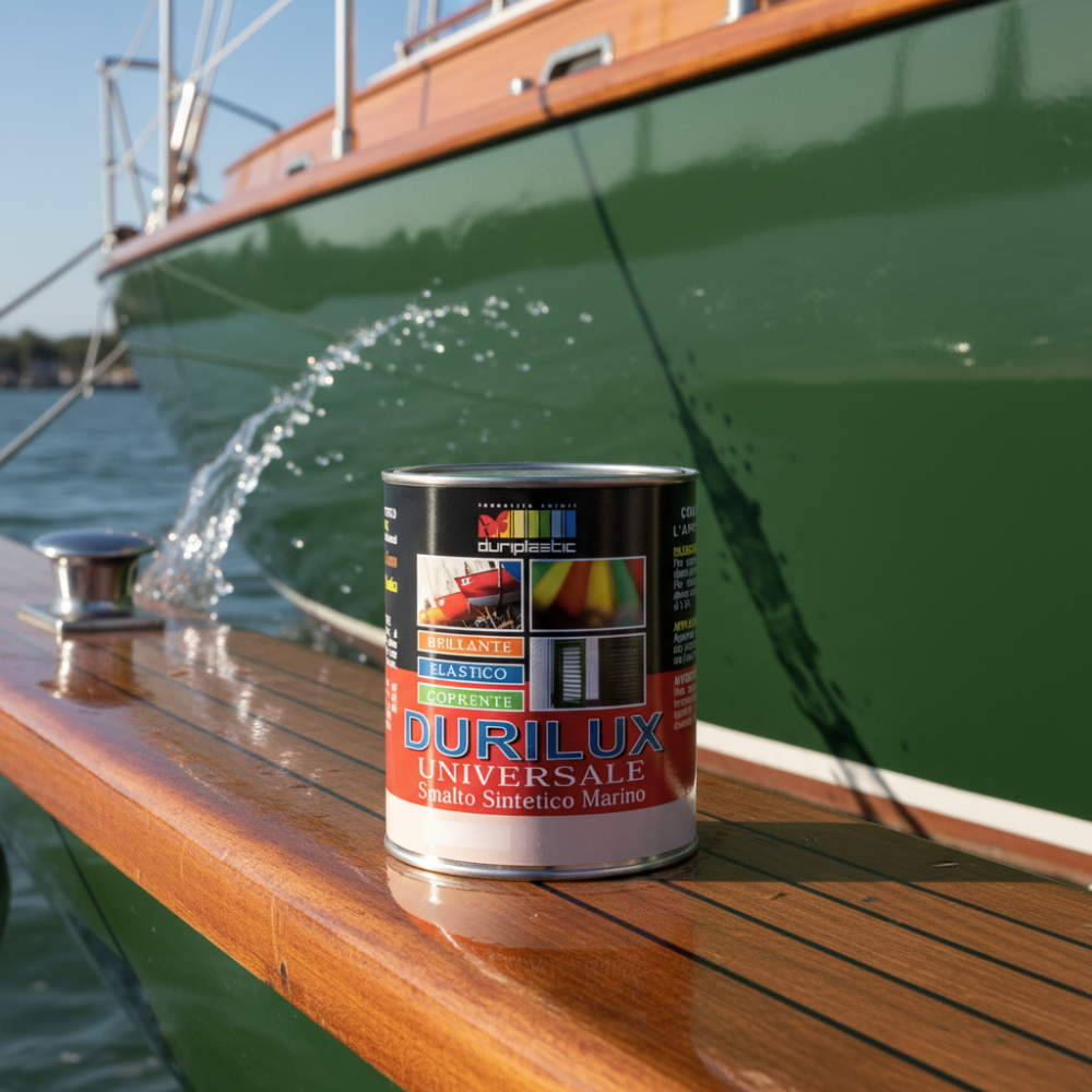 Durilux smalto sintetico marino lucido per legno e ferro bosco 524 ral 6005 *** formato 0,375 l, confezione 1